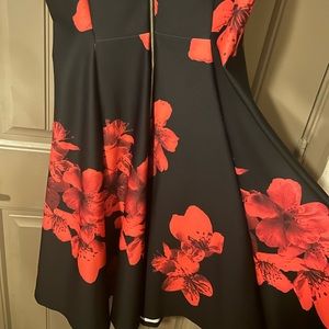 Calvin Klein scuba material Black and Red dress. Size 14.